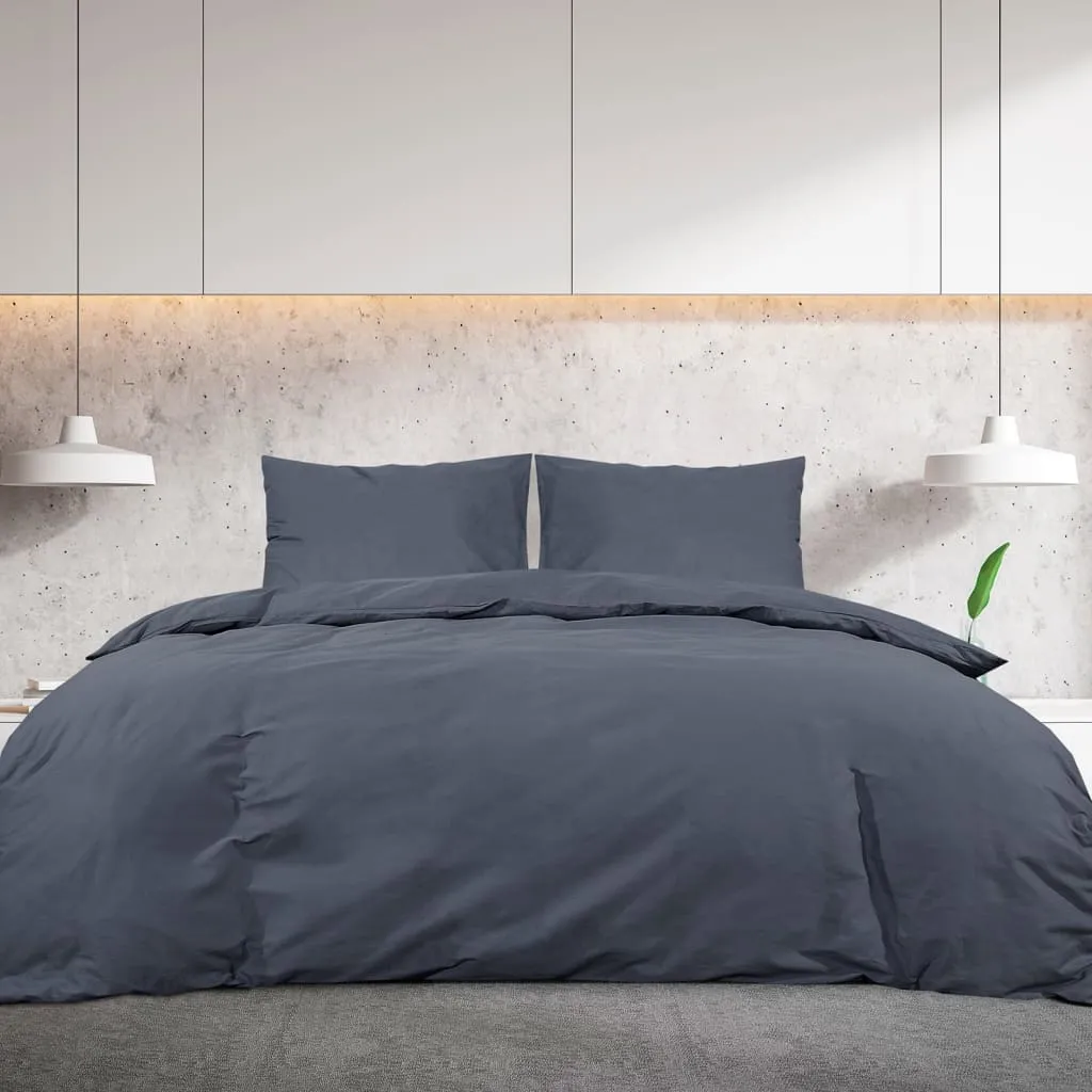 Duvet Cover Set Anthracite 155x220 cm Light-weight Microfiber