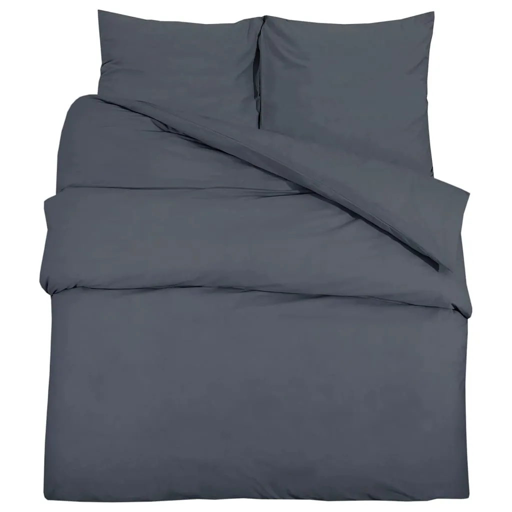 Duvet Cover Set Anthracite 155x220 cm Light-weight Microfiber