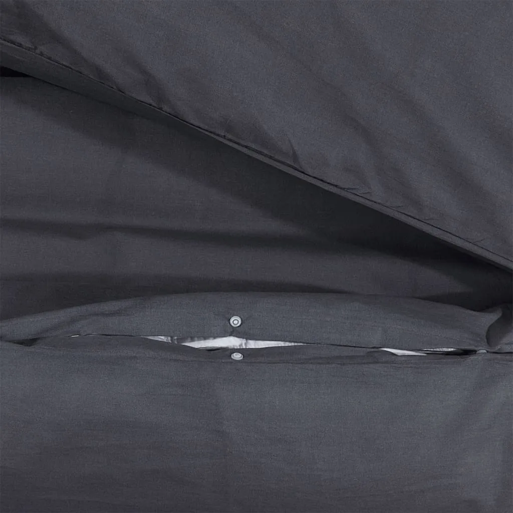 Duvet Cover Set Black 225x220 cm Cotton