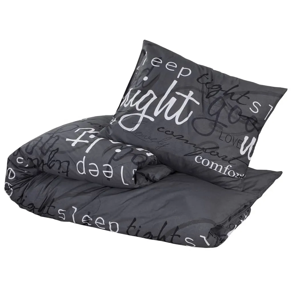 Duvet Cover Set Black 225x220 cm Cotton