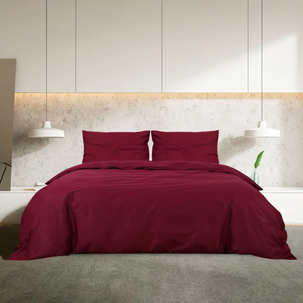 Duvet Cover Set Bordeaux 155x220 cm Cotton