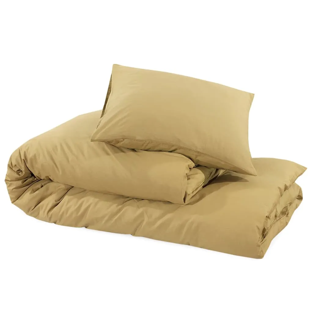 Duvet Cover Set Taupe 155x220 cm Light-weight Microfiber