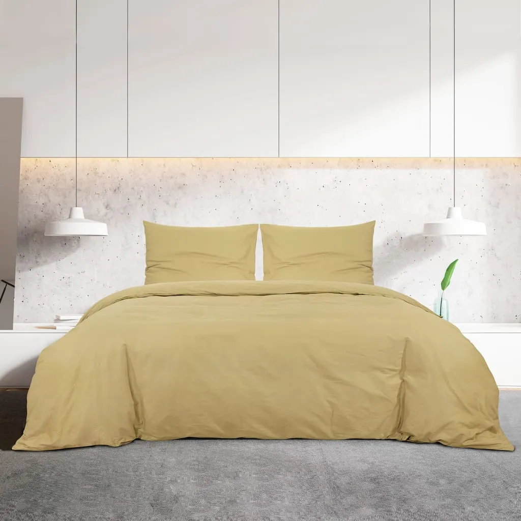 Duvet Cover Set Taupe 155x220 cm Light-weight Microfiber