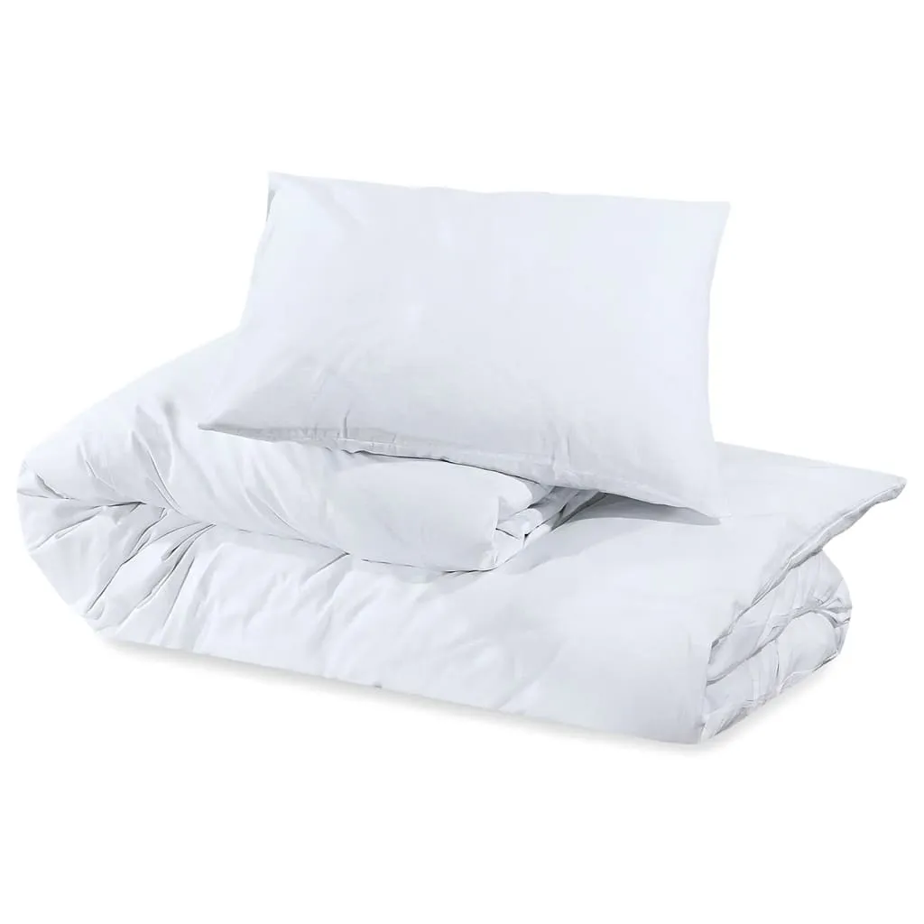 Duvet Cover Set White 260x240 cm Cotton