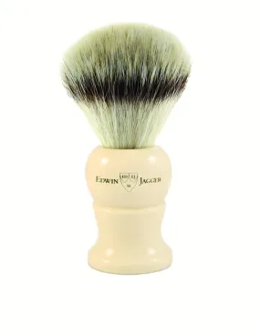 Edwin Jagger - 5EJ287SYNST English Shaving Brush, Imitation Ivory with Synthetic Silver Tip Fiber, Extra Large