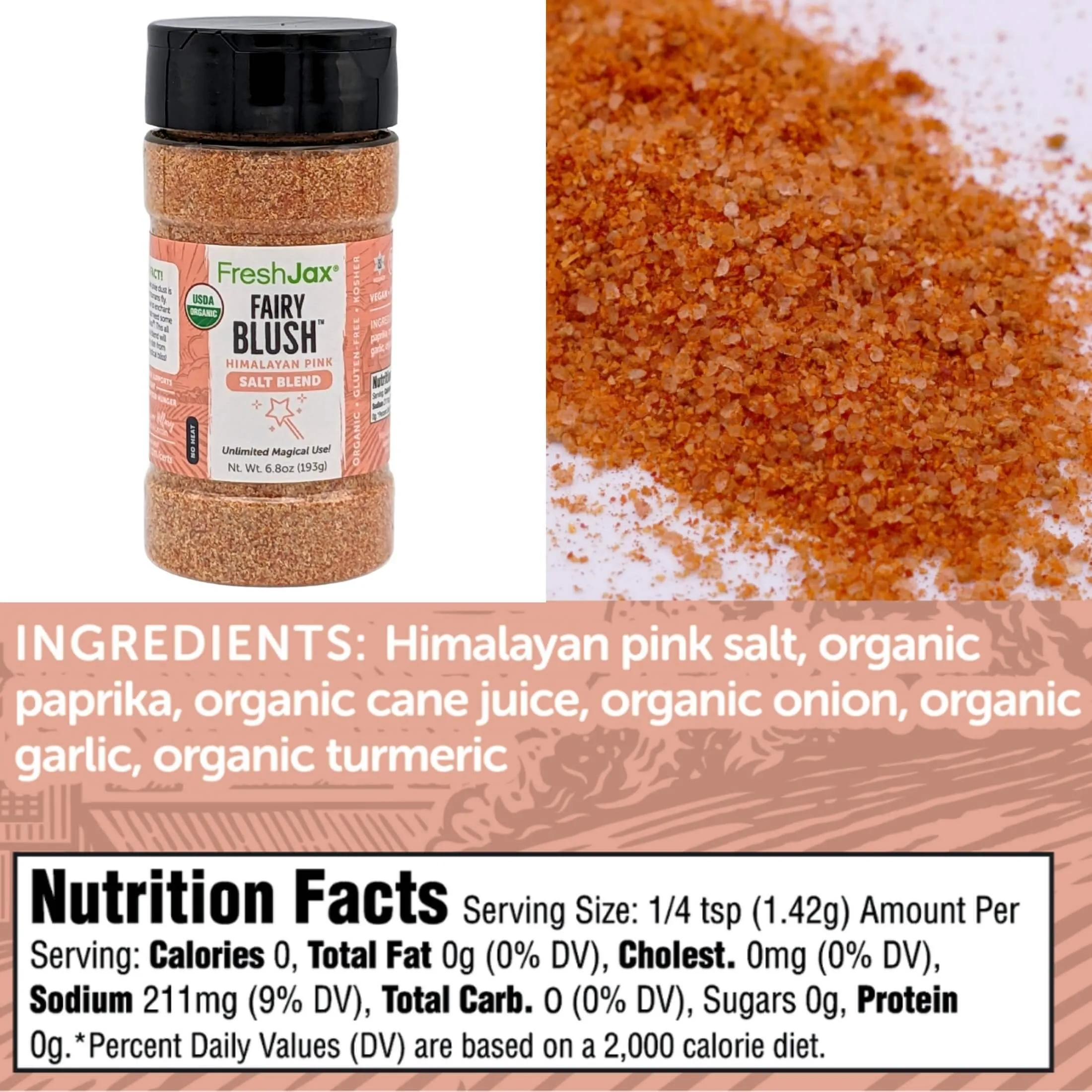 Fairy Blush® Seasoned Himalayan Salt Organic