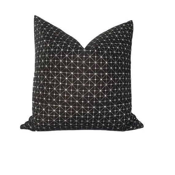 Fano Pillow Cover in Black, Designer Pillows