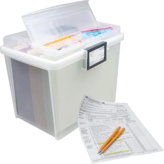 File Box (Letter) with Handle and Organizer, WeatherPro® - 19 QT - Gasket Box