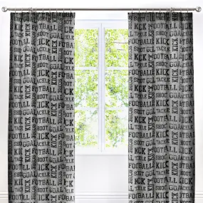 Football Pair of Pencil Pleat Curtains by Bedlam in Grey