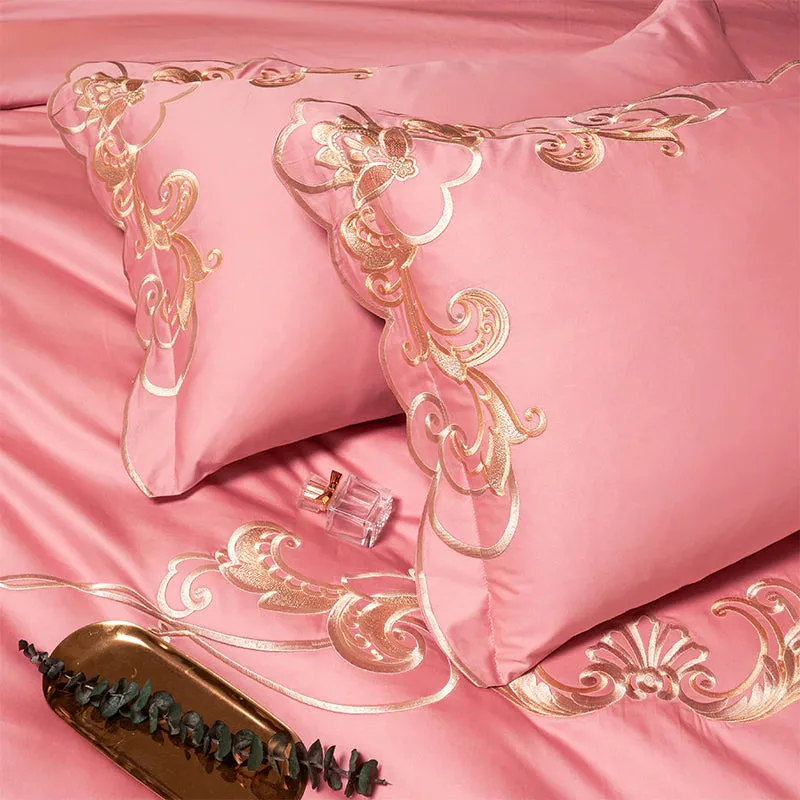 Glamorous Luxury Duvet Set 100% Egyptian Cotton With Golden Embroidery