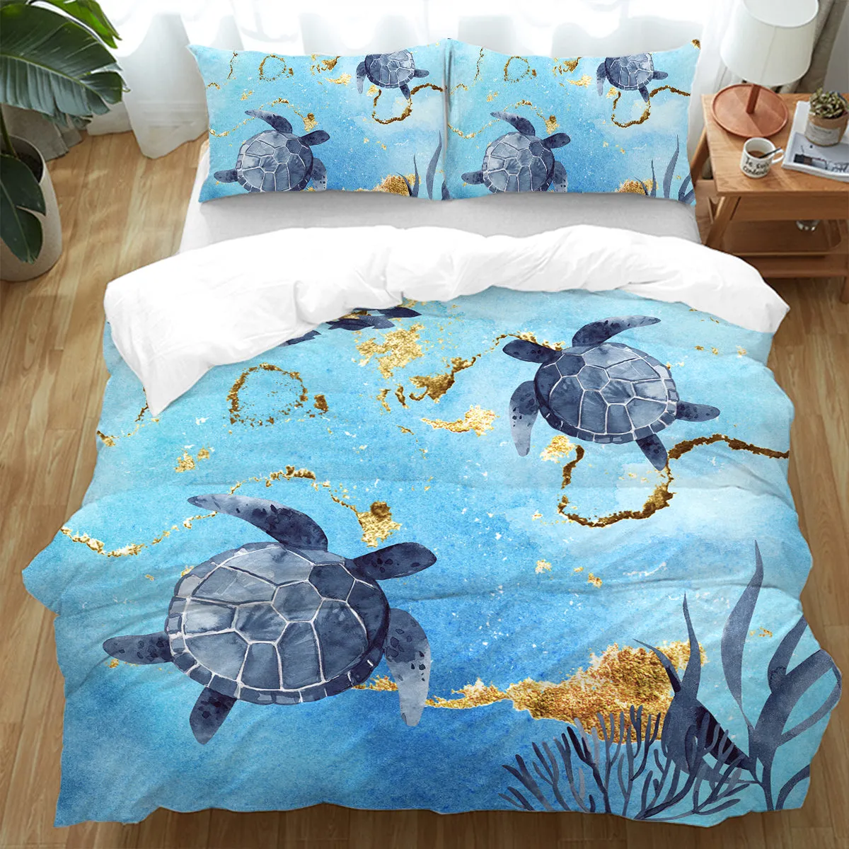 Golden Sea Turtle Bay Bedding Set