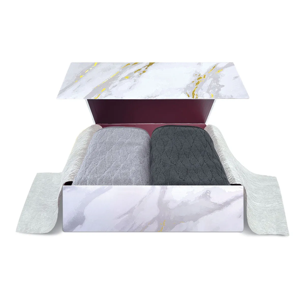 Grand Patrician Laurel 2 Piece Bath Towel Gift Set, Artic Grey   Meteor Grey