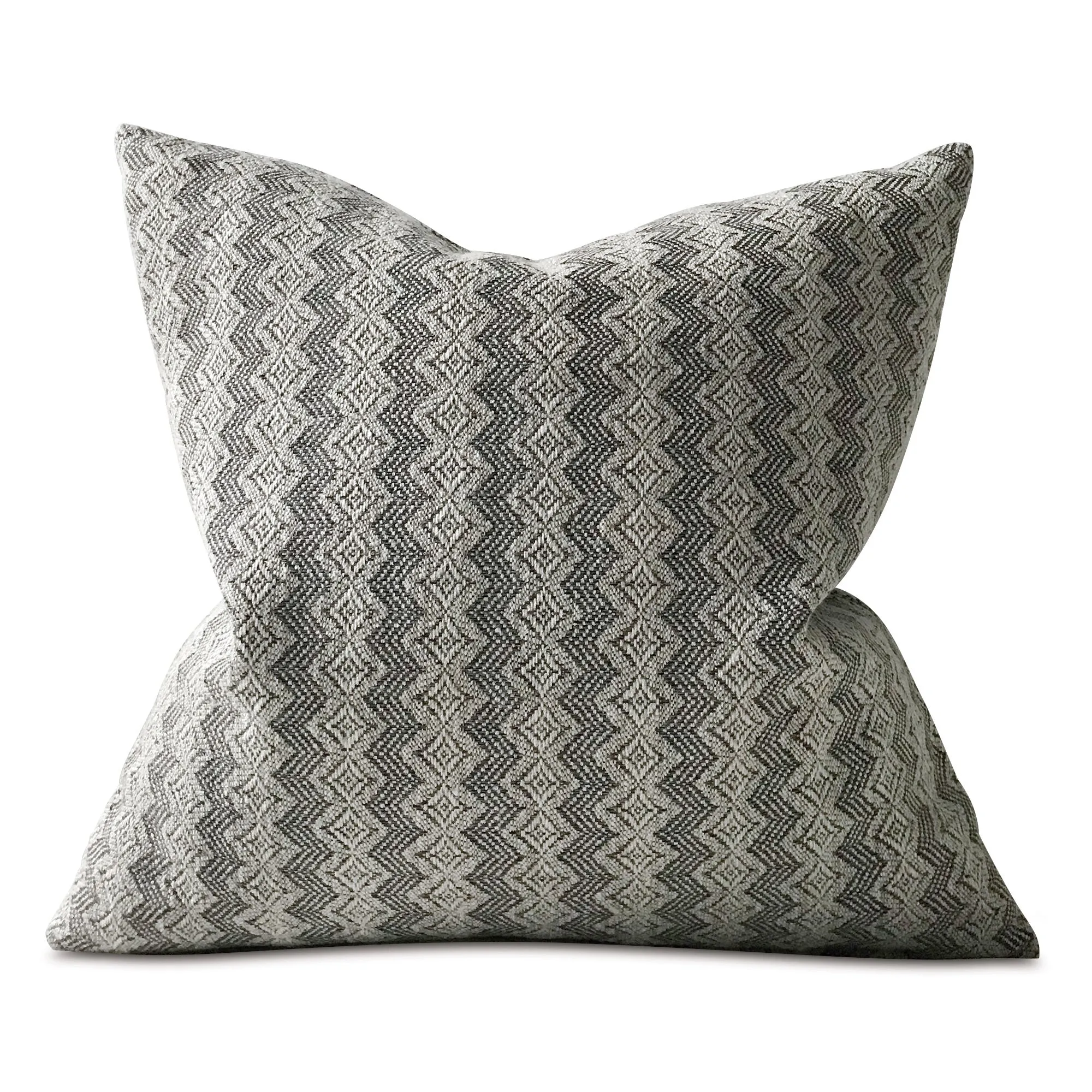 Gray Bohemian Ikat Throw Pillow Cover 24x24