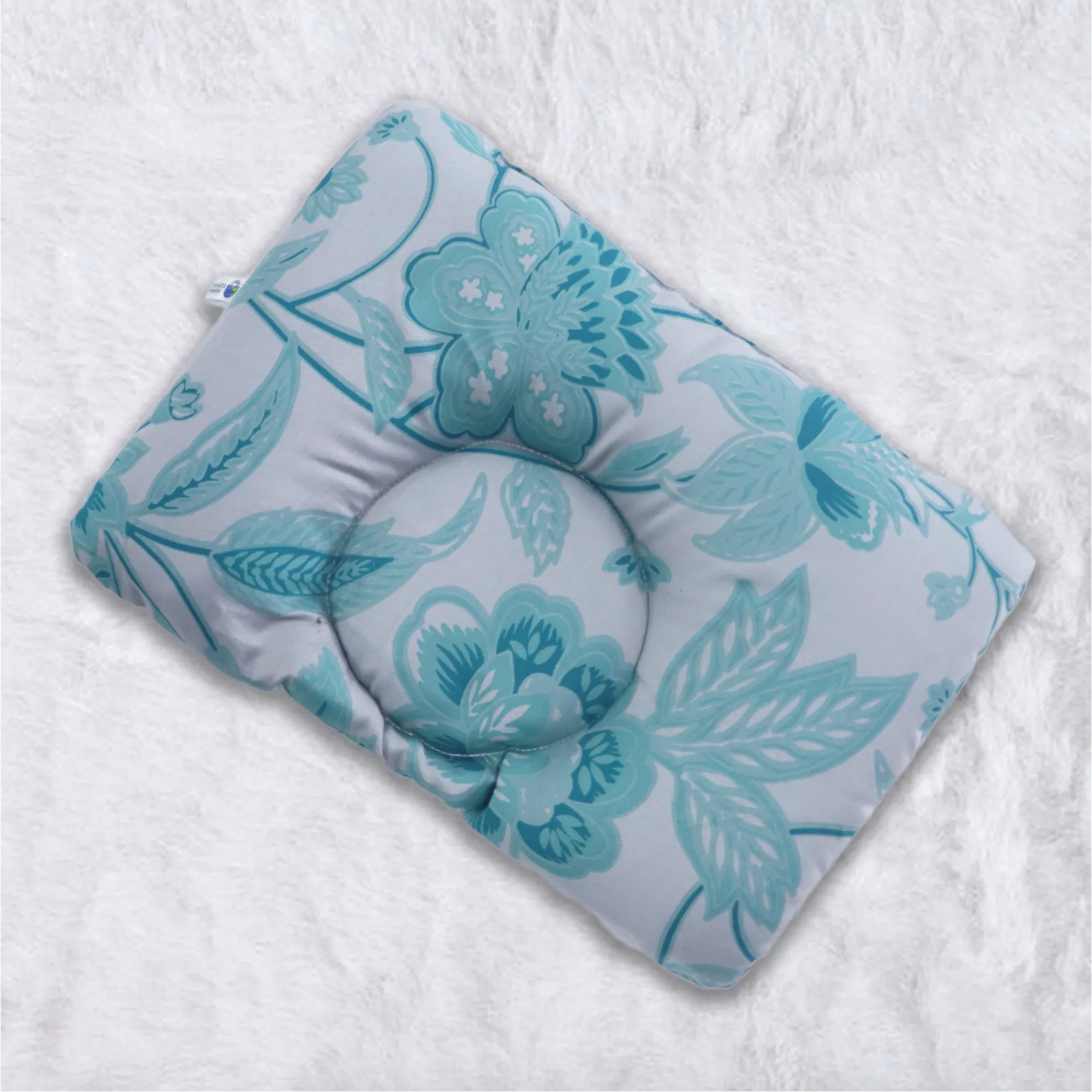 Green Flower New Born Pillow | Baby Pillow | Head Shaping Pillow