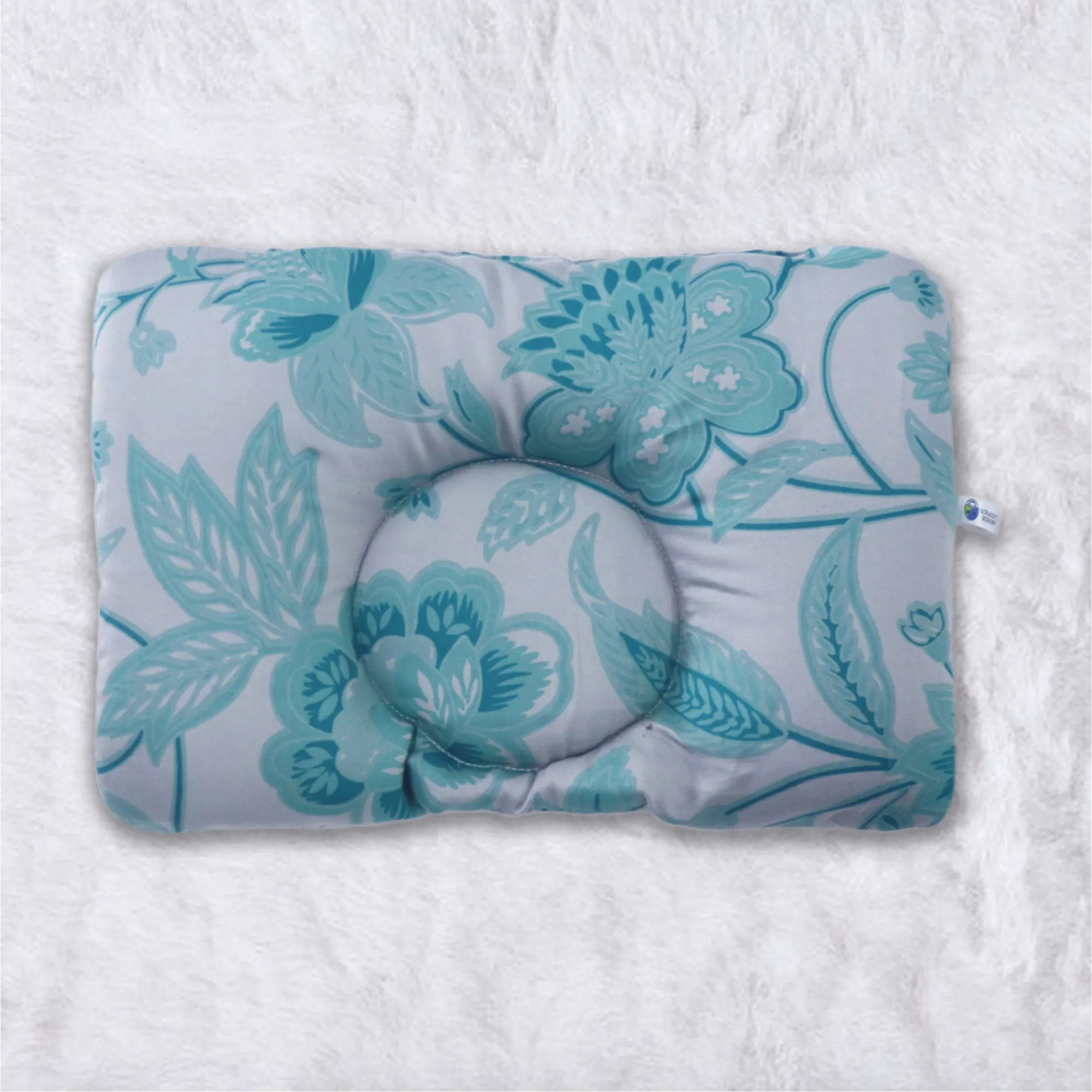 Green Flower New Born Pillow | Baby Pillow | Head Shaping Pillow