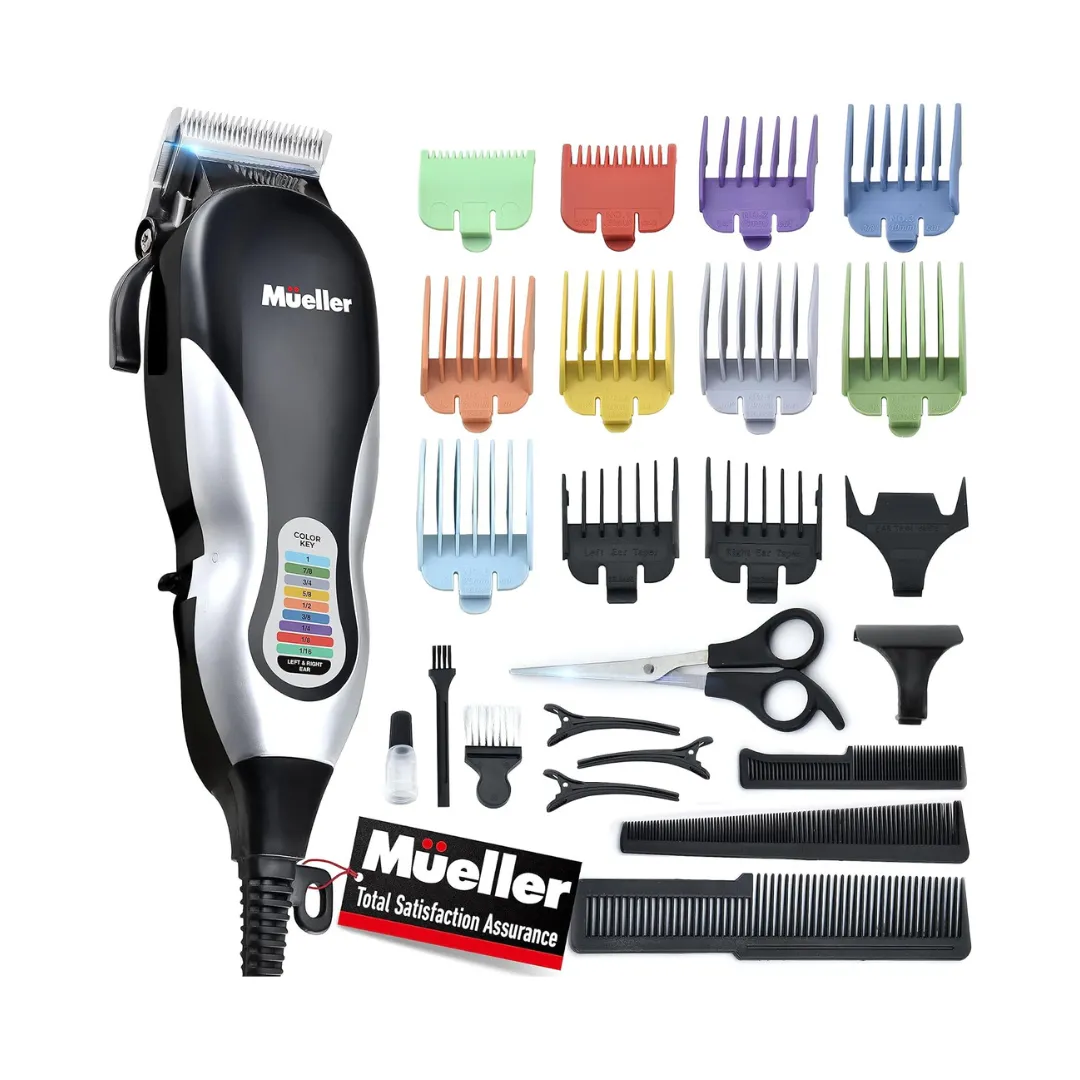 Hair Clipper and Trimmer With 12 Guide Combs