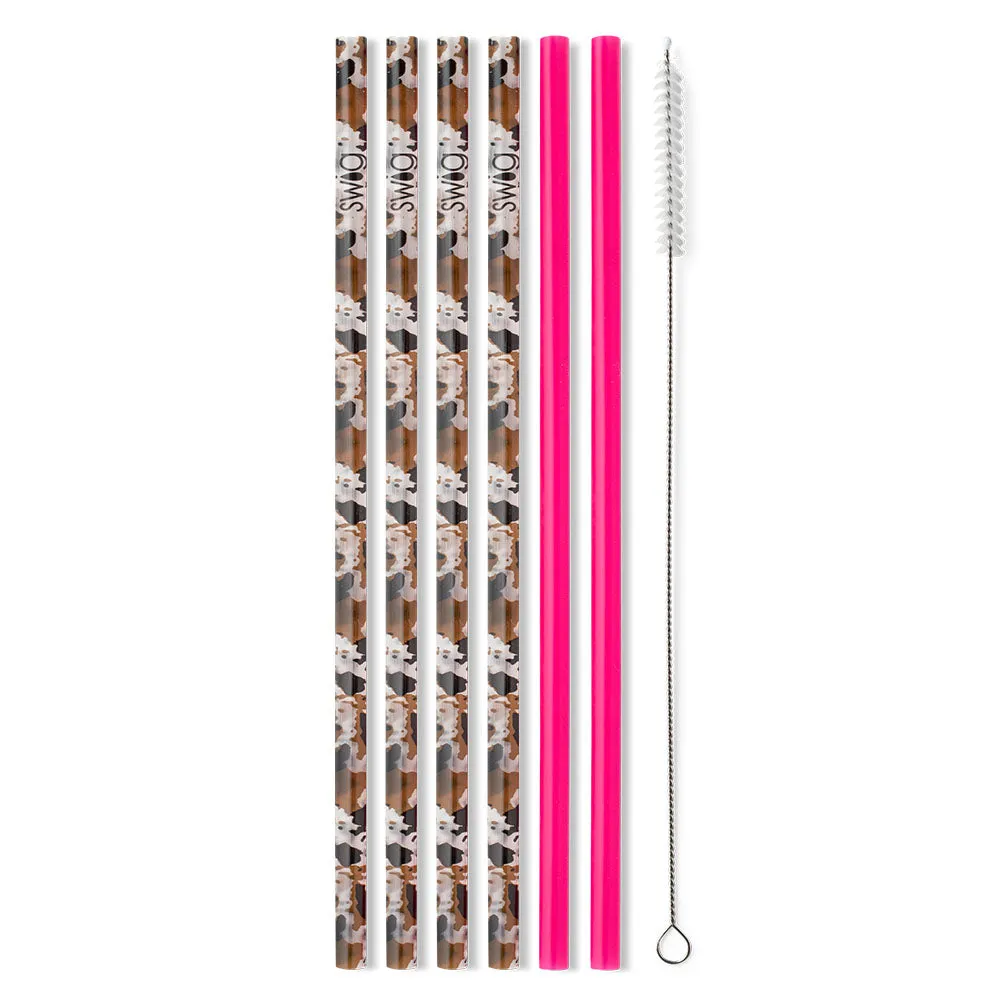 Hayride   Hot Pink Reusable Straw Set