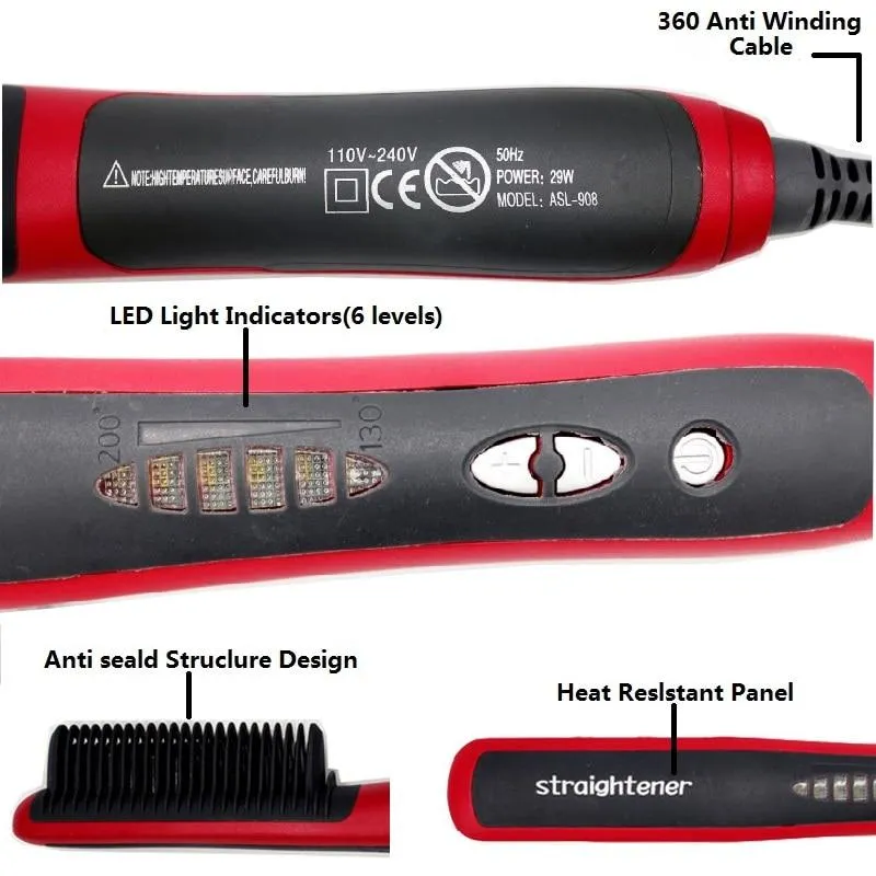 Heated Beard Straightener Comb Brush