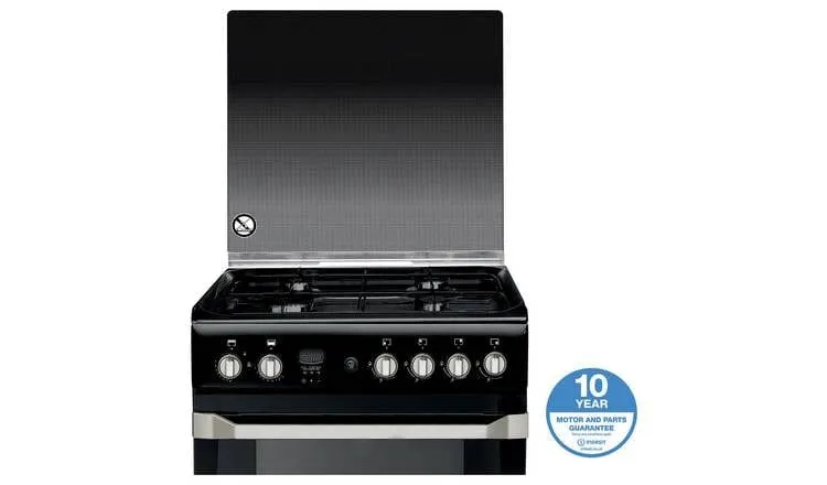 Indesit Advance ID60G2K Gas Cooker - Black - A Rated