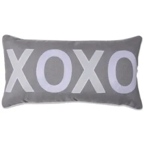 Indoor Valentines XOXO Gray Rectangular 13 X 25 Throw Pillow Cover