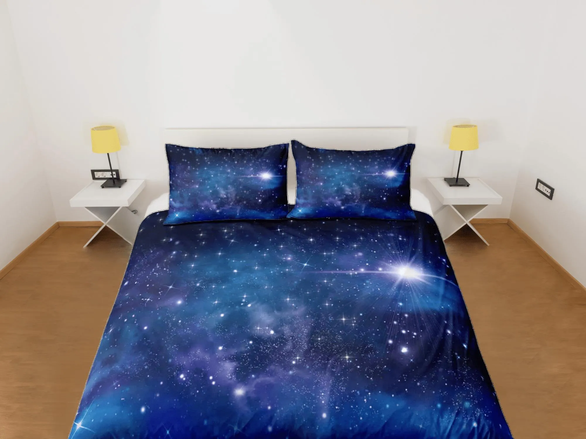 Interstellar galaxy bedding, 3D outer space bedding set full, stars duvet cover king, queen, dorm bedding, toddler bedding aesthetic duvet