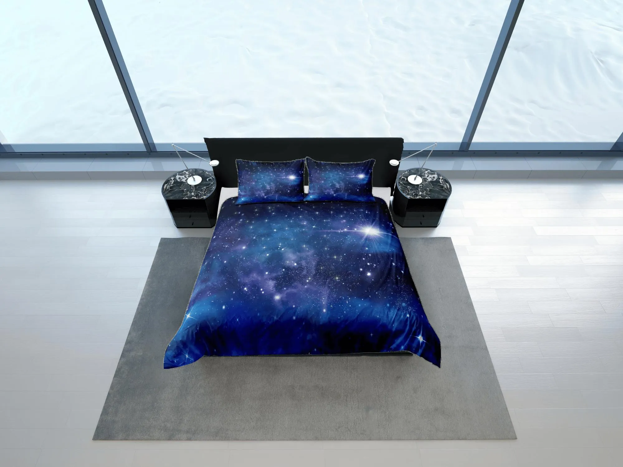 Interstellar galaxy bedding, 3D outer space bedding set full, stars duvet cover king, queen, dorm bedding, toddler bedding aesthetic duvet