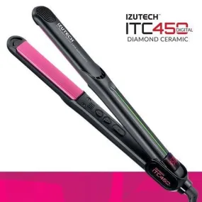 Izutech ITC 450 Diamond Tourmaline Ceramic Flat Iron - 1 x 3.50 Inch (Pink Plates)