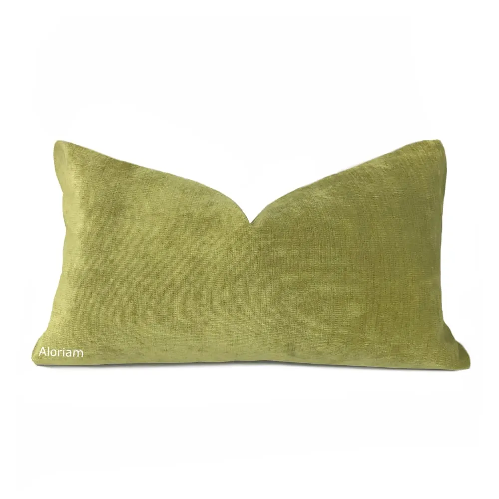 Kent Olive Green Chenille Pillow Cover