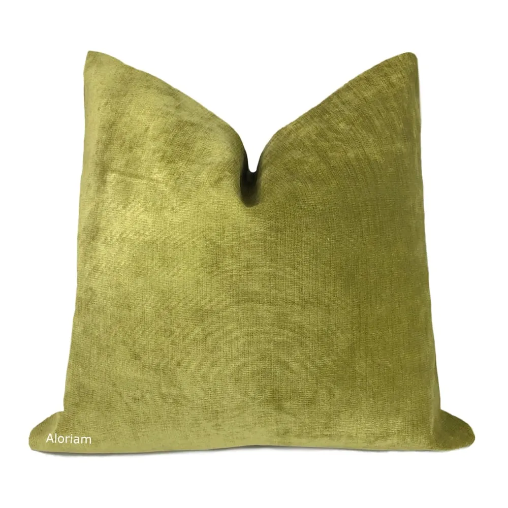 Kent Olive Green Chenille Pillow Cover