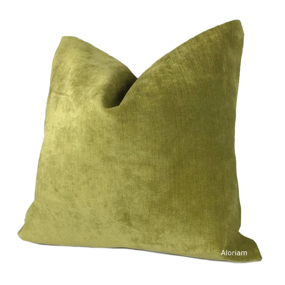 Kent Olive Green Chenille Pillow Cover