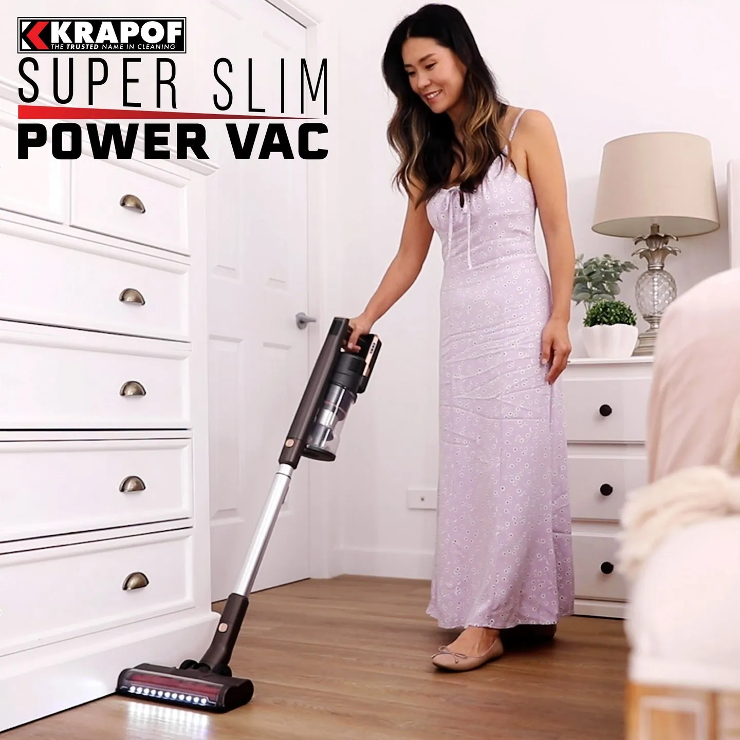 KRAPOF® Super Slim Power Vac Cordless Stick Vacuum   Extra FREE Second Battery