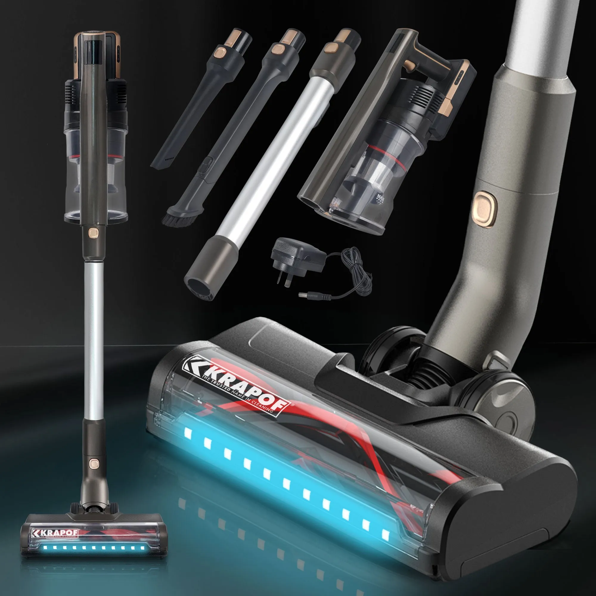 KRAPOF® Super Slim Power Vac Cordless Stick Vacuum   Extra FREE Second Battery