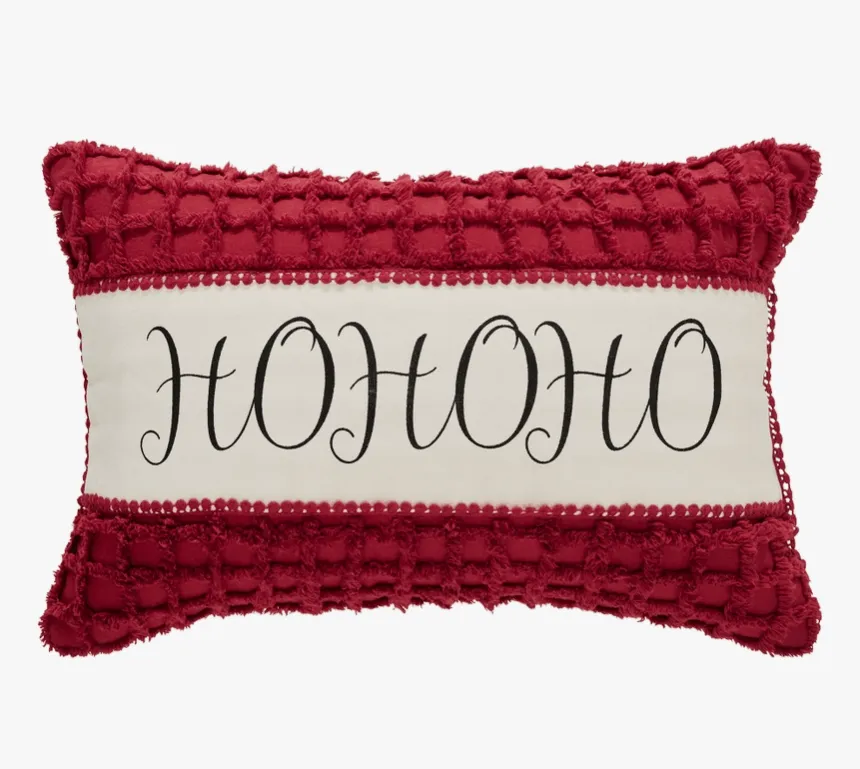 Kringle Chenille Ho Ho Ho Pillow 14x22