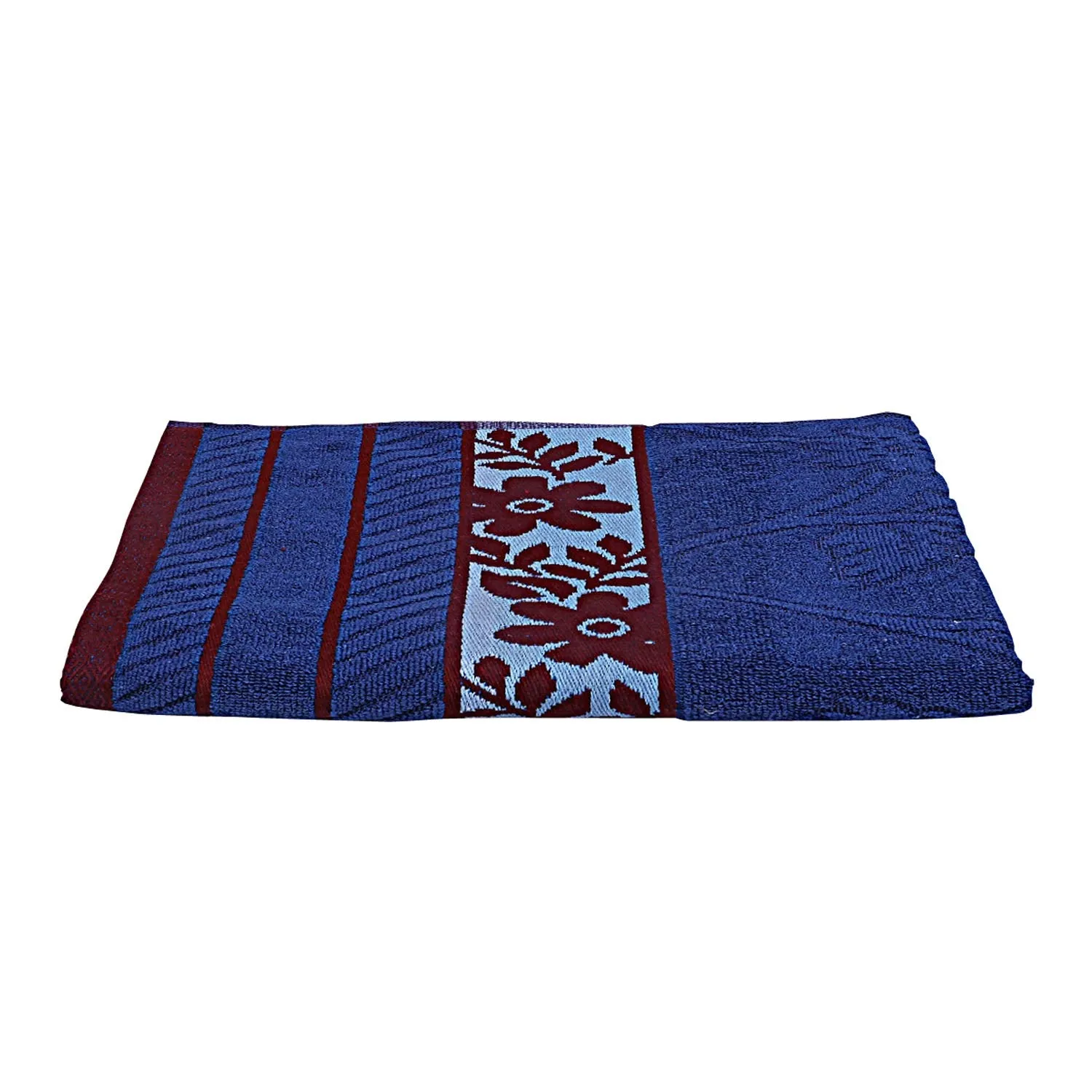 Kuber Industries 100% Cotton 2 Pieces Bath Towel 27" x54” (Blue & Maroon) -CTKTC28927