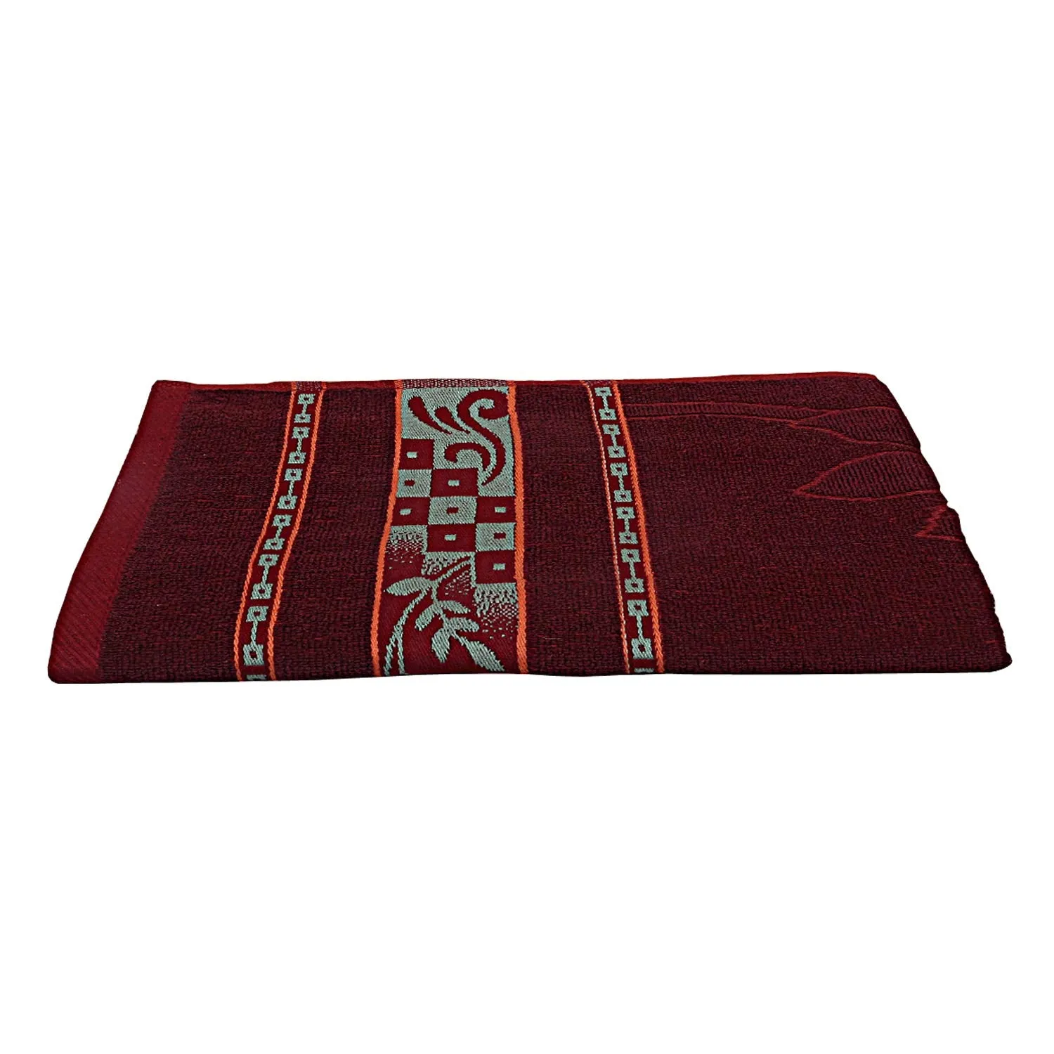 Kuber Industries 100% Cotton 2 Pieces Bath Towel 27" x54” (Blue & Maroon) -CTKTC28927