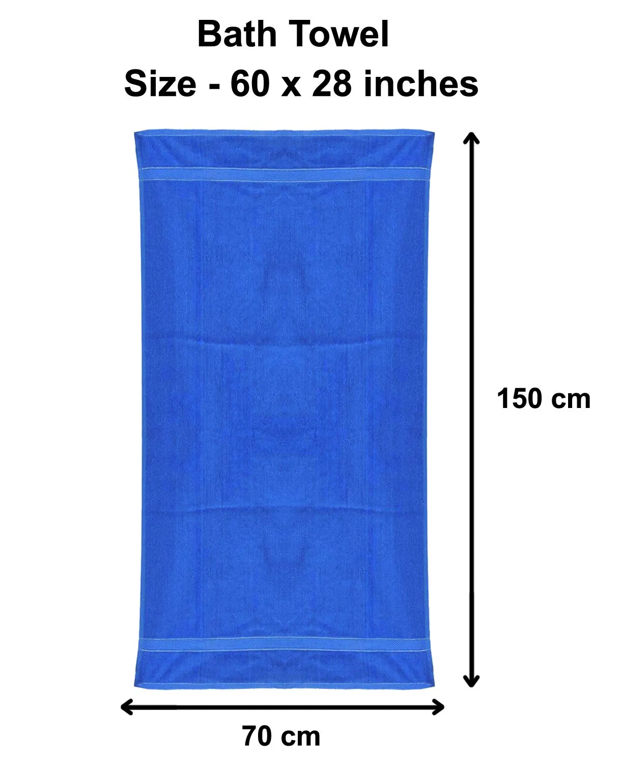 Kuber Industries Cotton 2 Pieces Bath Towel Super Soft, Fluffy, and Absorbent, Perfect for Daily Use 100% Cotton Towels, 500 GSM (Blue) (KUBMART011750)