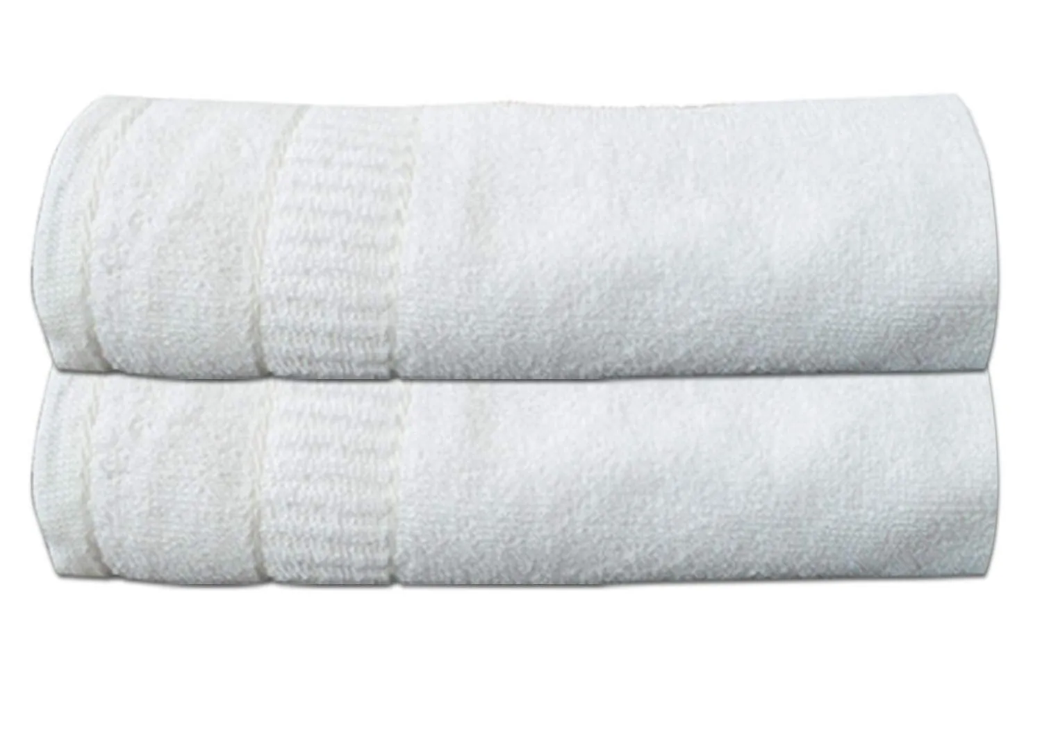 Kuber Industries Cotton 400 GSM 2 Pieces Full Size Bath Towel Set 60x30 (White) -CTKTC8624