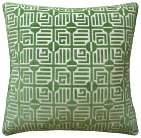 Labyrinth Velvet Emerald Decorative Pillow Ryan Studio