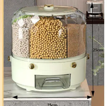 Large Food Storage Container 360 Rotating Dispenser