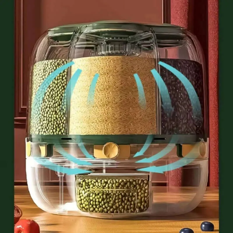 Large Food Storage Container 360 Rotating Dispenser