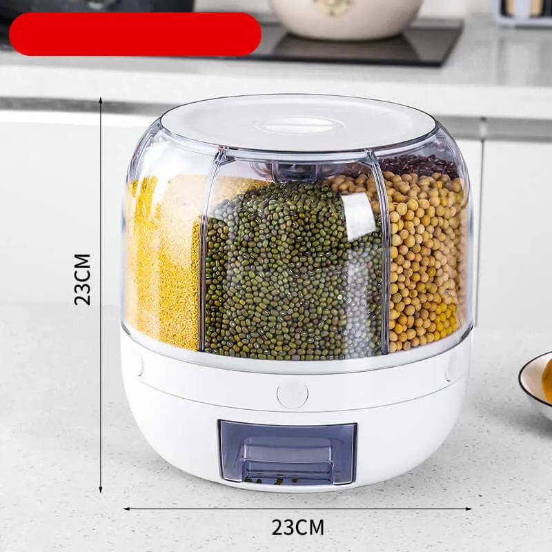 Large Food Storage Container 360 Rotating Dispenser