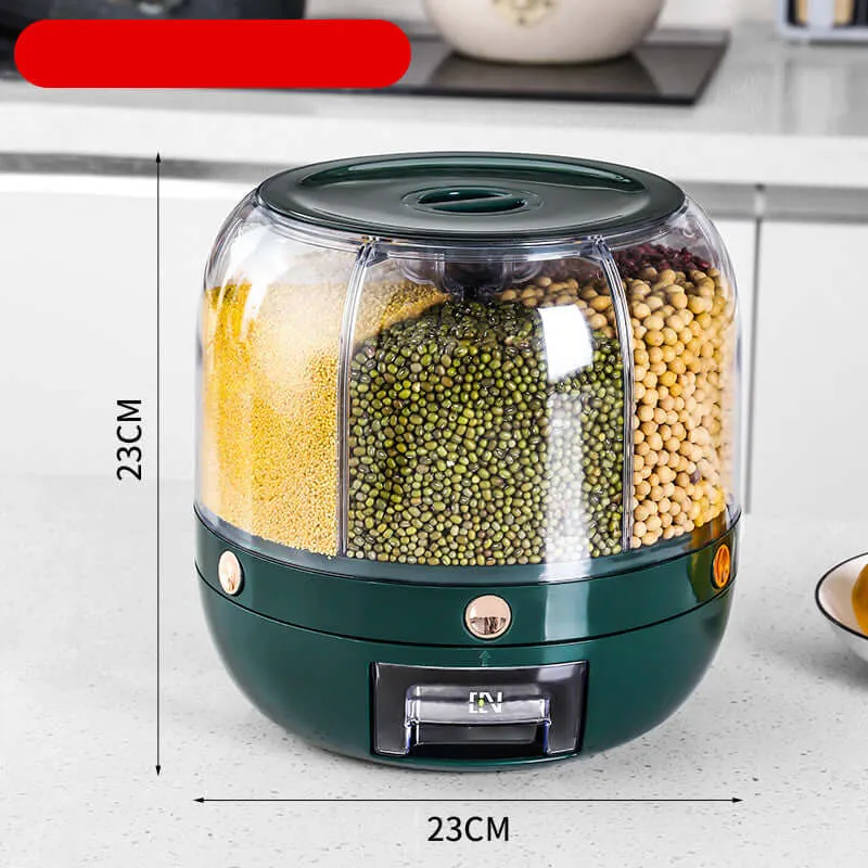 Large Food Storage Container 360 Rotating Dispenser