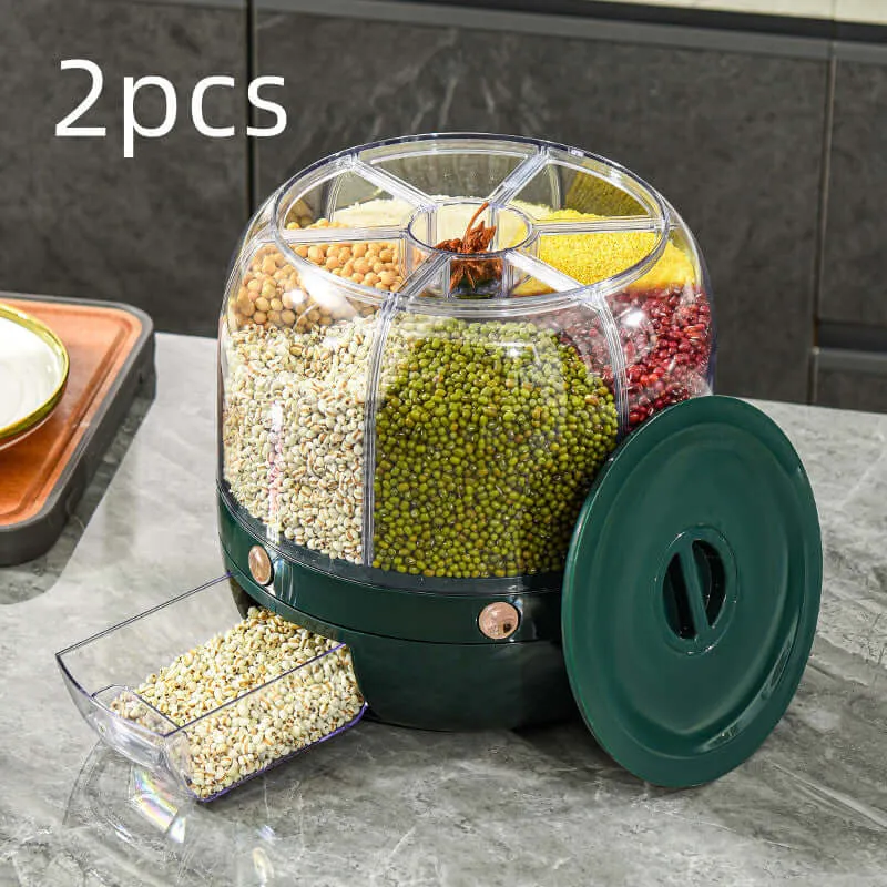 Large Food Storage Container 360 Rotating Dispenser