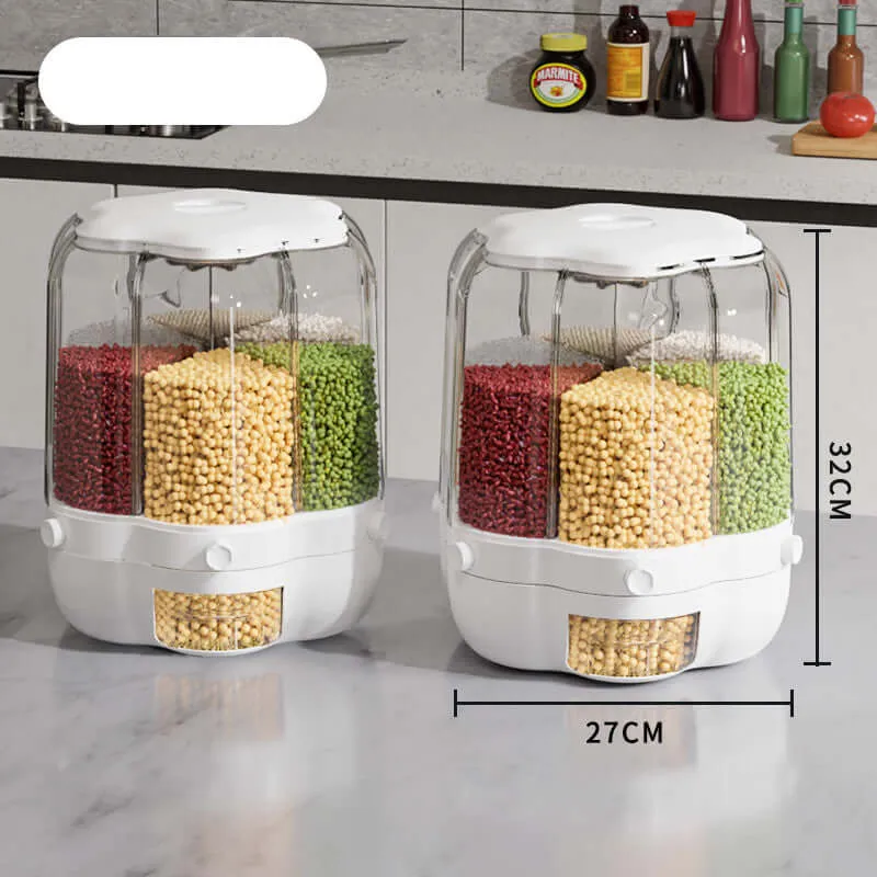 Large Food Storage Container 360 Rotating Dispenser