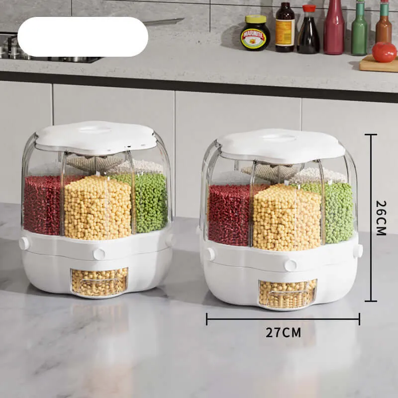 Large Food Storage Container 360 Rotating Dispenser