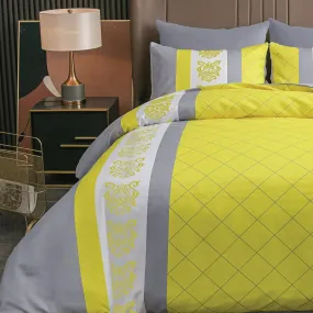 Lazzaro Duvet Cover Set-Bohemian (Yellow and Grey)