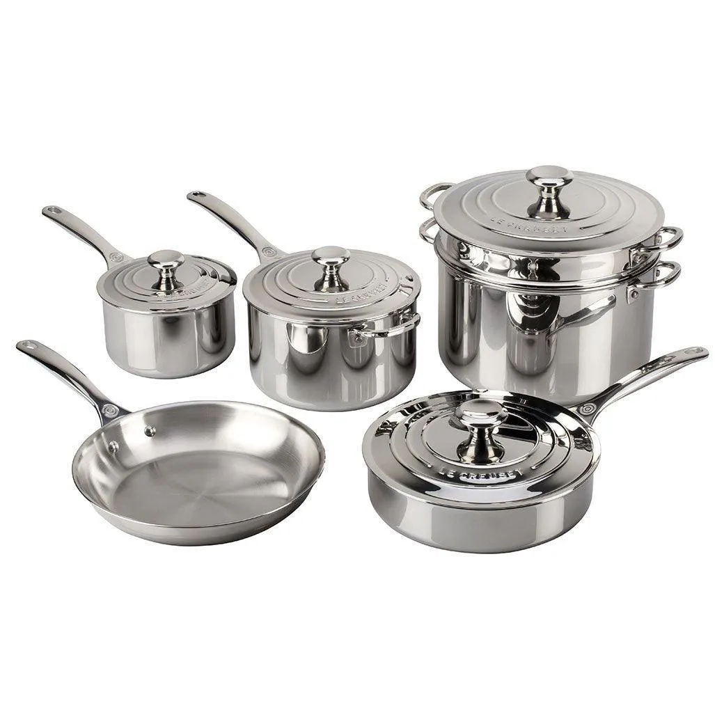 Le Creuset 10 Piece Stainless Steel Cookware Set