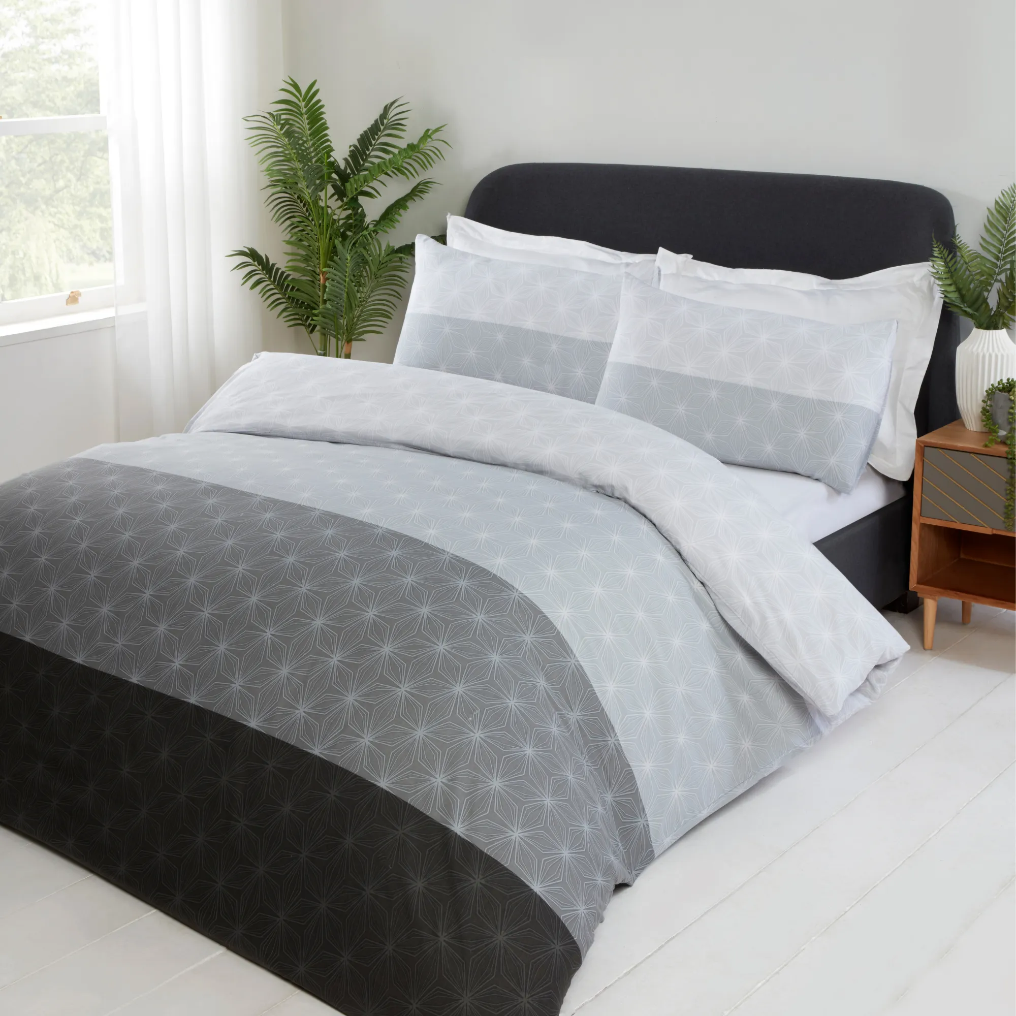 Lewis's Raya Duvet Set - Grey