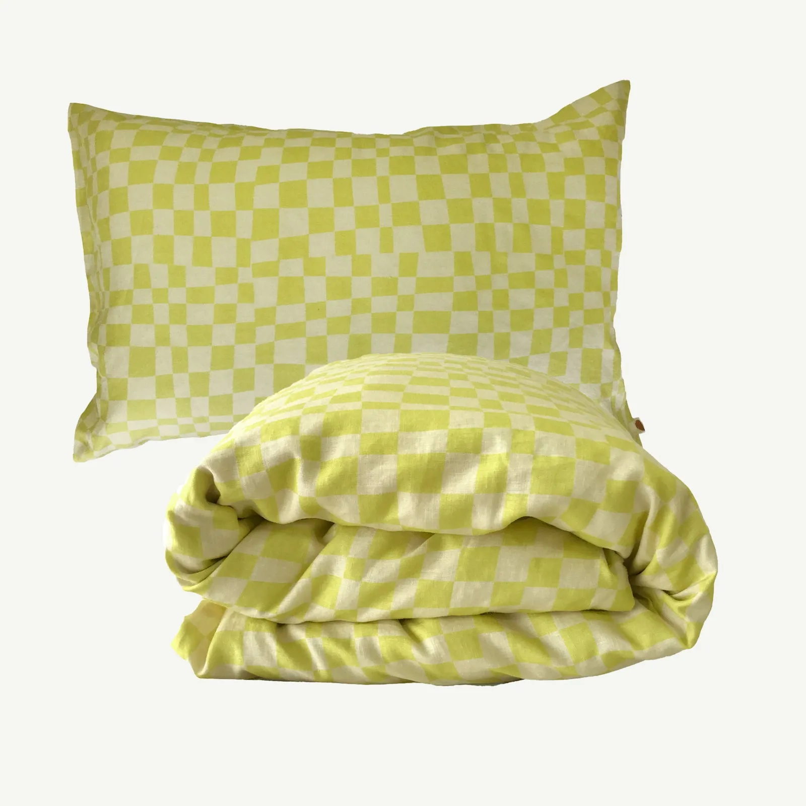 Lime Check Quilt and Pillowcase Set