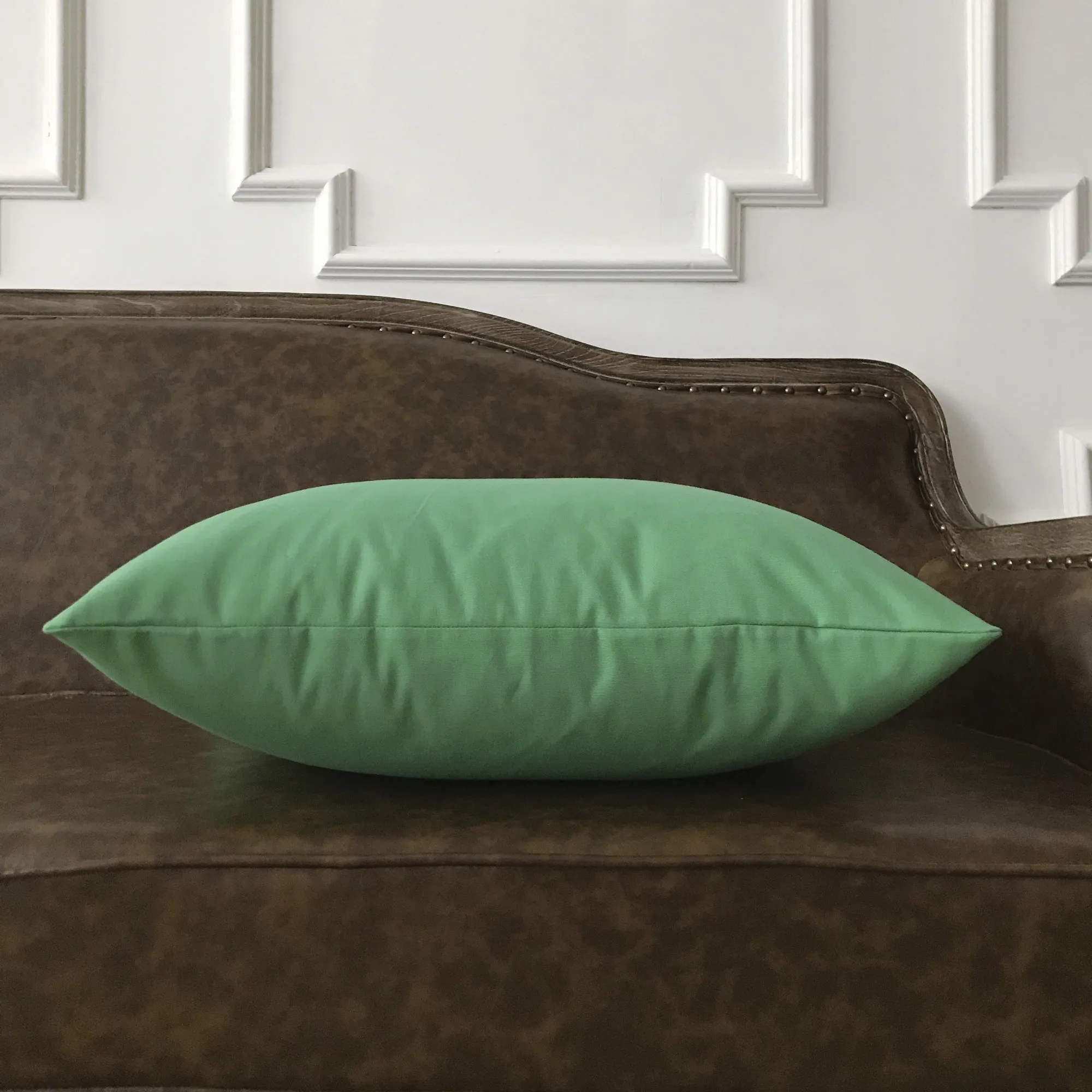 Lime Green Solid Lumbar Pillow Cover 15x26